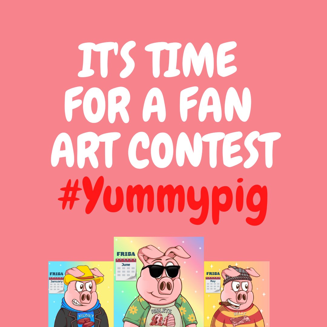 ✨ YUMMY PIG FAN ART CONTEST ✨

To enter 👇

· Create some Yummy Pig themed artwork
· Tweet the art
· Tag 
<a href="/Yummypig_/">Yummy Pig</a>
 
· Use hashtag #Yummypig

The team will judge the entries &amp; 5 winners will each receive  FREE Yummy Pig NFT!

Deadline: Tues 16 October✅

#NFTGiveaways #nftart