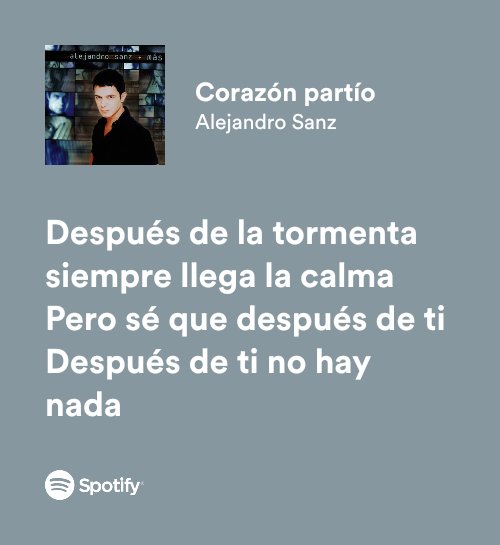 spotysanz's tweet photo. Corazón partío / Alejandro Sanz https://t.co/2Cdmv3yK2N