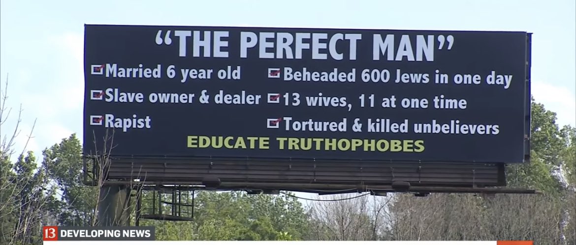 monidipadey's tweet photo. This billboard has come up in Indiana- US, by the side of a major highway near the Washington Street Exit. Apparently this billboard has rattled a certain very peaceful community living there 🤲🏼 https://t.co/p71owjYSkA