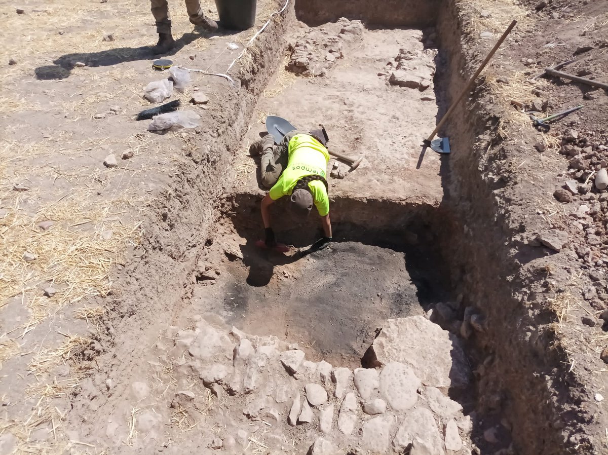MuseoPalenzuela's tweet photo. Un potente nivel de incendio y varias estructuras de muros con piedra, barro y madera, los hallazgos más destacados de la jornada arqueológica de hoy en #Palenzuela. Recordad que el sábado habrá visita explicada a la excavación. #Cerrato #CerratoPalentino #Palencia #CastillayLeón https://t.co/32P36Ecv1e
