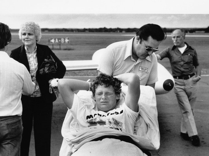 On this day in 1980, after running 5,373 km in 143 days, Terry Fox was forced to stop his Marathon of Hope outside of Thunder Bay, Ontario, because his cancer had spread to his lungs. Fox's legacy reminds us that a courageous person can change the world <a href="/TerryFoxCanada/">Terry Fox Foundation</a>.