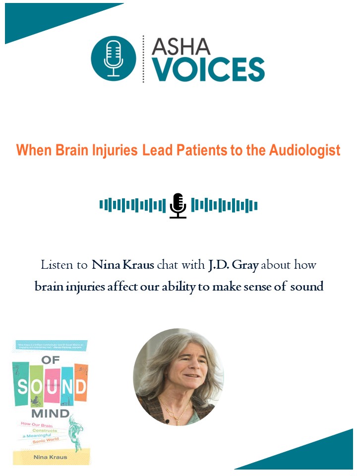 Listen to Nina Kraus’ latest Podcast with J.D. Gray from ASHA Voices to learn more about how “Brain injuries affect our ability to make sense of sound”

leader.pubs.asha.org/do/10.1044/202…