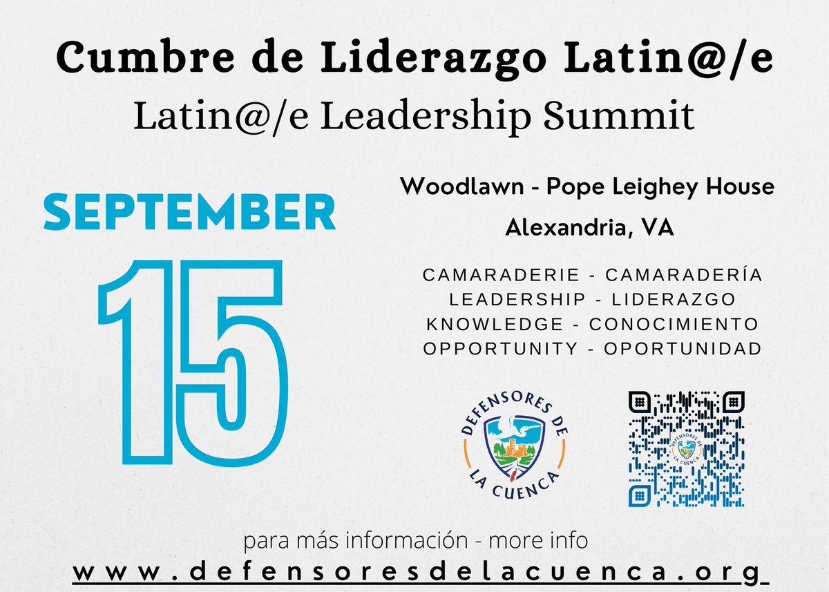 climate_cc's tweet photo. Our partners *Defensores de la Cuenca* will hold their annual Latin@ Leadership Day for those who serve the community from across the Chesapeake Bay Watershed #ClimateCC #Unidos #Chesapeake @chesapeakebay @anacostiaws @naacpmd_ecj @SierraClub @ANStweets @Indigenous_Land Join us! https://t.co/HbIOBgkXUJ