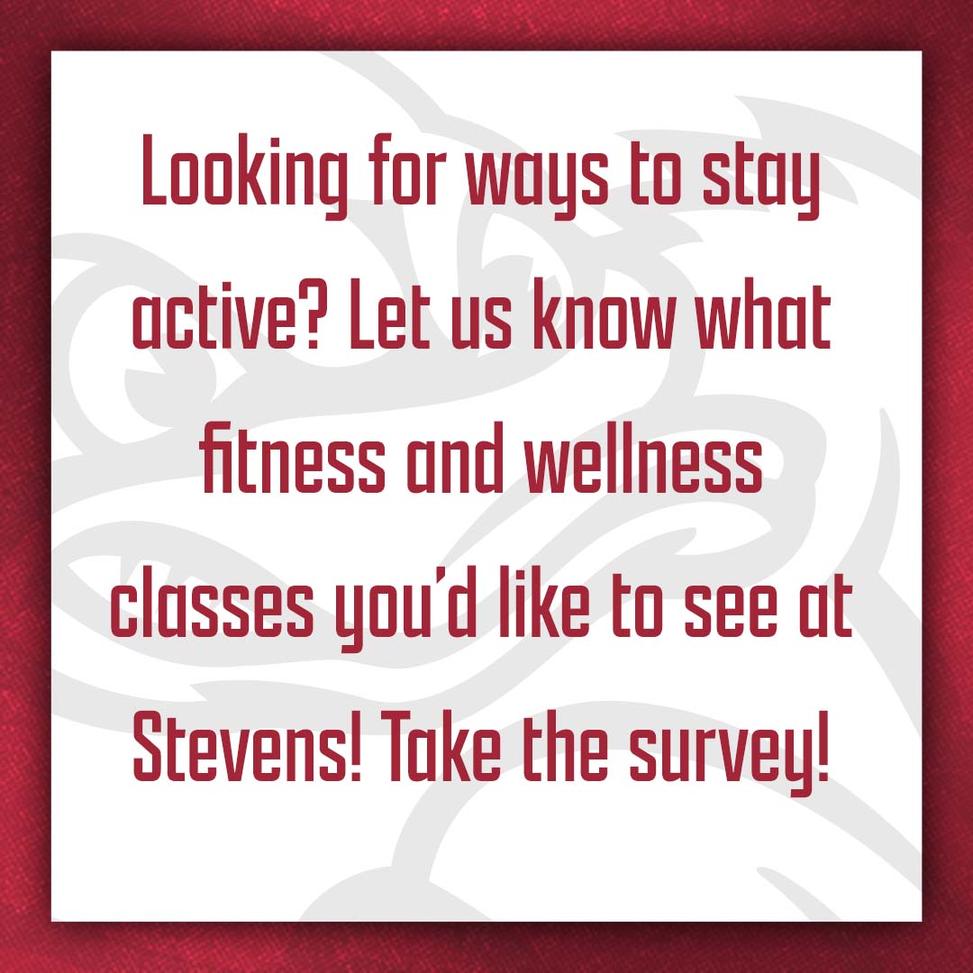 Looking for ways to stay active on campus? Let us know what fitness and wellness classes you'd like to see at Stevens. Take the survey!

docs.google.com/forms/d/e/1FAI…