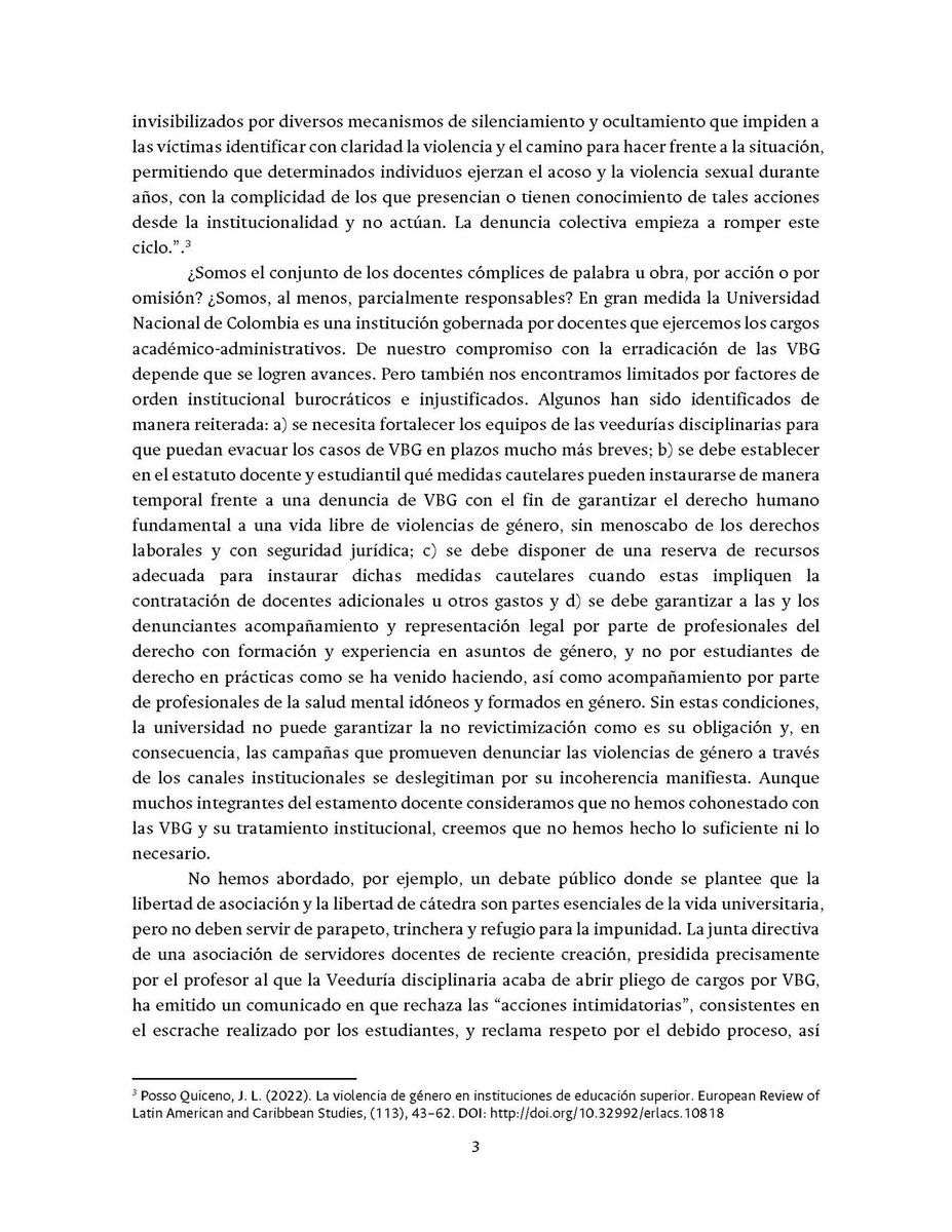 oxcalvo's tweet photo. Carta abierta de profesoras y profesores acerca de las violencias de género en la Facultad de Ciencias Humanas y Económicas de la Universidad Nacional de Colombia, sede Medellín https://t.co/ZQI71No4Kb