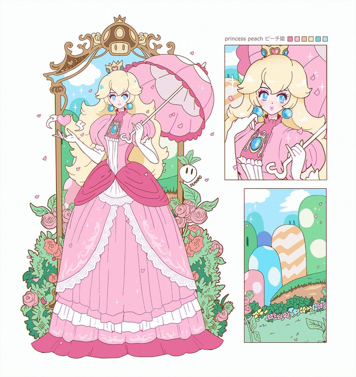 ピーチ姫 「princess peach  」|Mamo マモのイラスト
