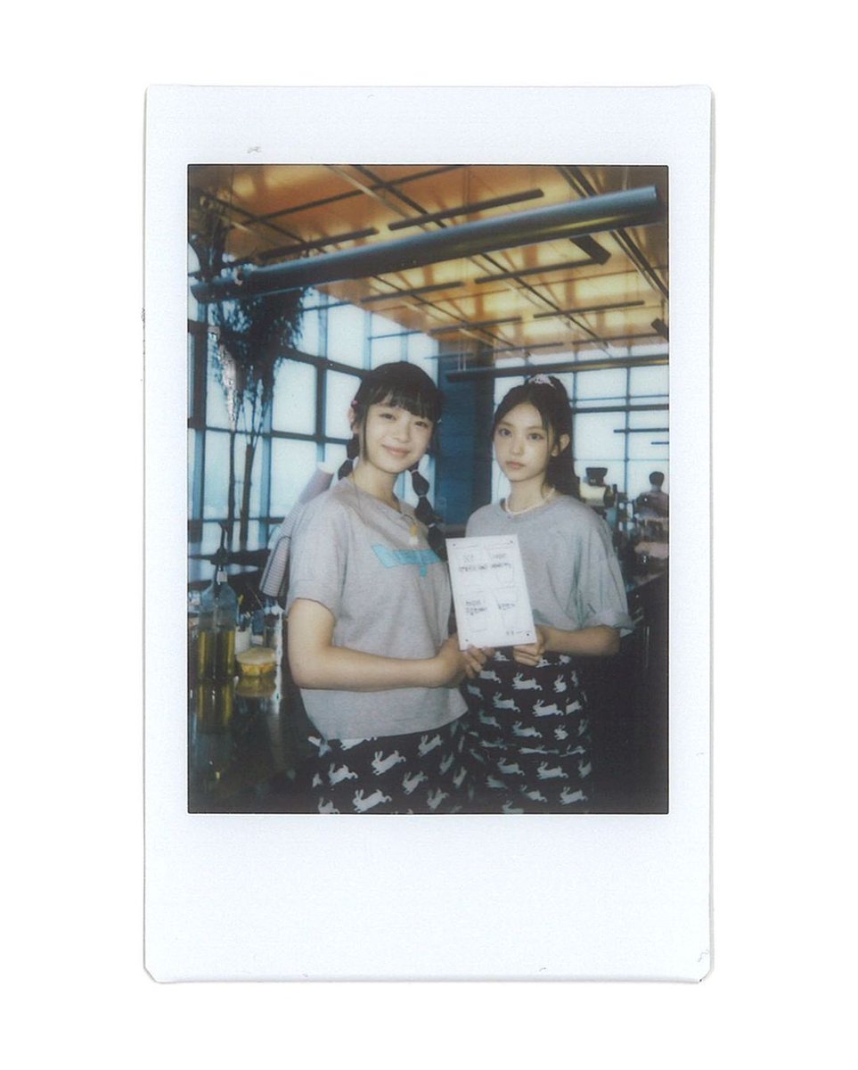 Sink on our polaroid love 🎞 and keep the moment on our riped jeans to be remembered forever. polaroid taken from New Jeans cafe ☕✨ we had a joyfuk time learning being a baristq and how to manage a cafe! so fun ୨୧