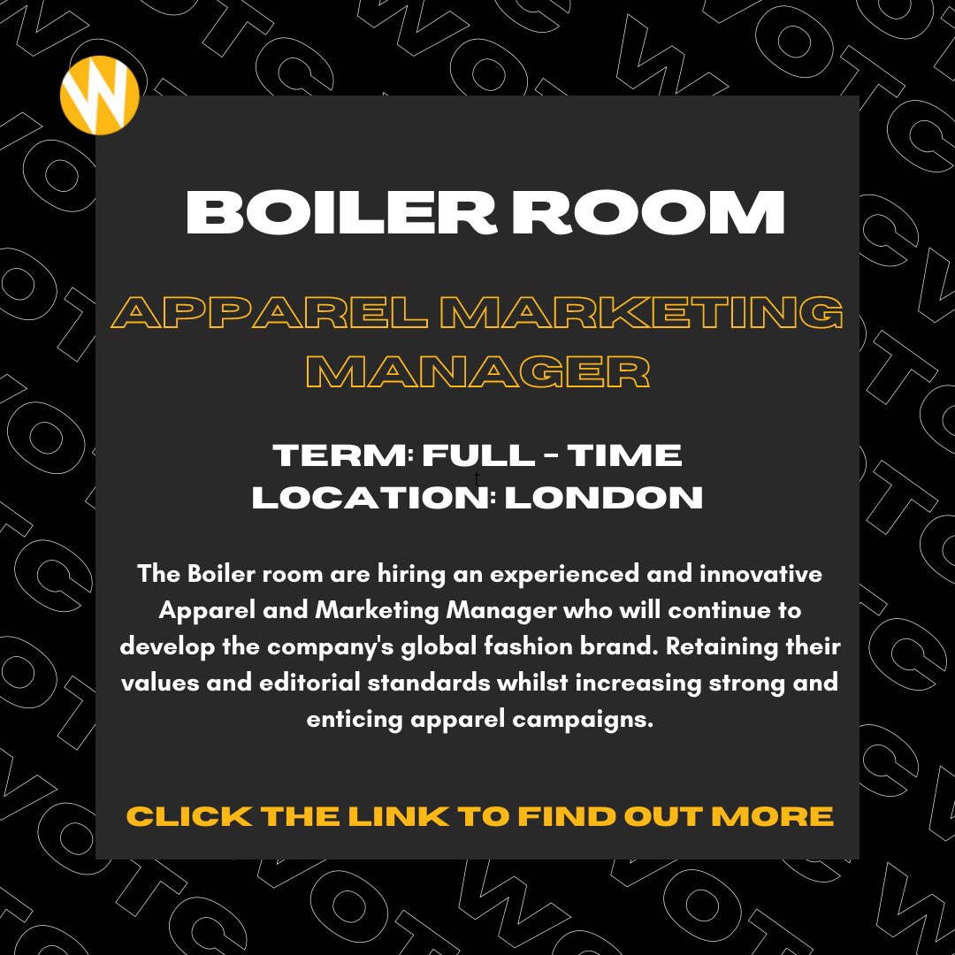 WordOnTheCurbUK's tweet photo. 🚨 #WeeklyOpportunities 🚨
@boilerroomtv are hiring!!
Link: https://t.co/HSLzpoCEnT https://t.co/YAHIITwajF