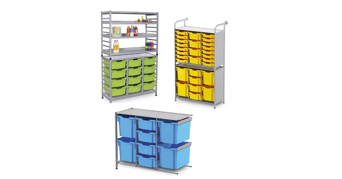 kloginc's tweet photo. Color-coding your storage in totes and trays makes organization, clean-up and finding items quick and easy. https://t.co/LtMBcZzMZN https://t.co/3esYt5JfAb