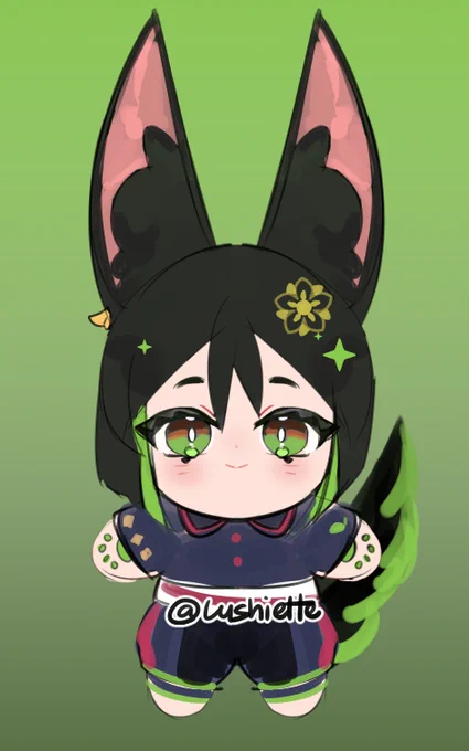 My previous tweet was a joke (although I am tempted to make it )~ If I ever made a Tighnari plushie it'll be like thisJust a rough concept though bc I wanted to draw those fluffy ears 