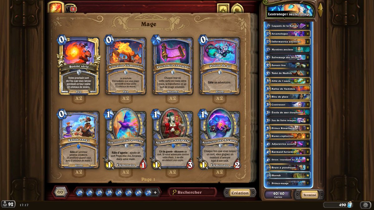 FrostWild3's tweet photo. lestratege1(French player) run to legend with mage secret (top 41 legend)
good matchup: Quest mage/pillager rogue/ odd pala/ reno priest/evenlock/shudder chaman/beast hunter
bad matchup: hard controle deck
winrate:55%
 decklist below
@neon31HS @HSTopDecks @slizzle466 https://t.co/kzJvXiVHvu