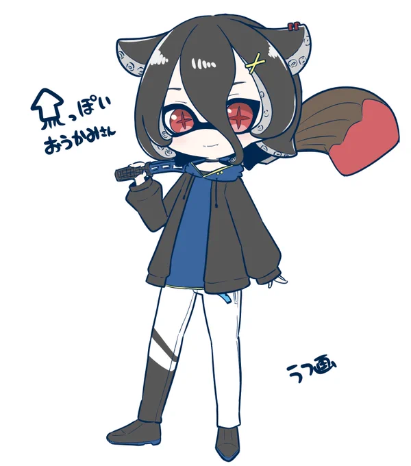おうかみさんの配信観ながらイカ風に描いてた〜〜後で清書しよ_φ(・_・ 