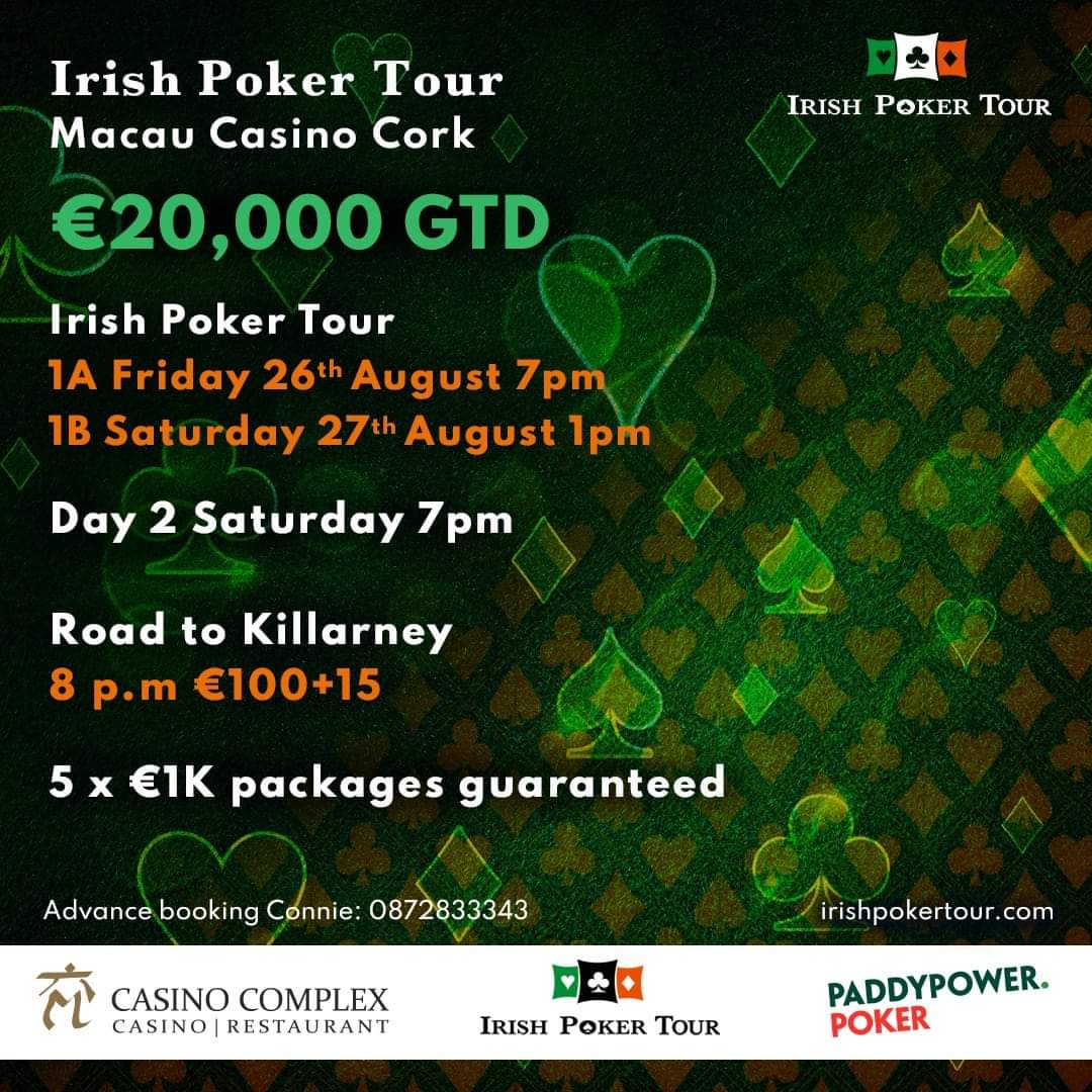 IrishPokerTour's tweet image. 𝐏𝐚𝐝𝐝𝐲 𝐏𝐨𝐰𝐞𝐫 𝐏𝐨𝐤𝐞𝐫 𝐠𝐫𝐞𝐚𝐭 𝐯𝐚𝐥𝐮𝐞 𝐬𝐚𝐭𝐞𝐥𝐥𝐢𝐭𝐞𝐬 𝐭𝐨𝐧𝐢𝐠𝐡𝐭 
8pm
2 x Killarney €1000 Packages GTD €50
8pm
5 x Irish Poker Tour €150 Credits GTD

irishpokertour.com
@paddypowerpoker