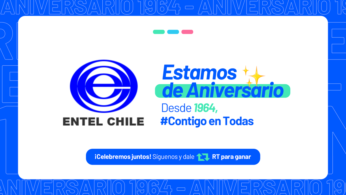 #CONCURSO
Este 31 de agosto cumplimos 58 años y queremos celebrarlo junto a ustedes, así que tío Entel ¡Auspicia la celebración! 💙, síguenos y dale RT a nuestro tweet y podrás ganar un Xiaomi Redmi 9A ¡Así de simple! 🤙 #ContigoEnTodas