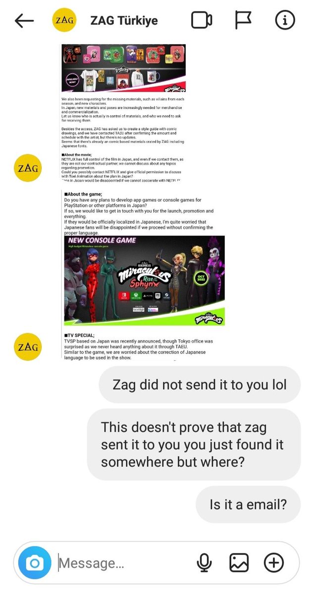 Plaggzworld's tweet photo. Later Serhat leaked the console game poster and Zag presentation I talked to Serhat more so I could find out the Zag traitor who is giving him stuff and Serhat is Leaking it!!! https://t.co/KD51Kpe5ul