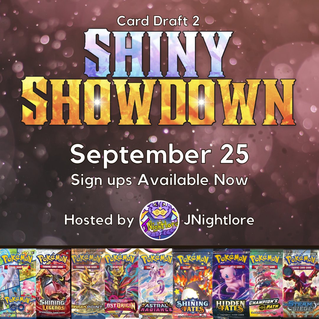 SmokinHotEsport's tweet photo. Announcing our next Tournament! Card Draft 2: Shiny Showdown hosted by @J_Nightlore will be streamed on our channel Sept. 25! Sign-ups are available NOW!!
#SHEsports #CardDraft #Pokemon #PokemonTourney https://t.co/N9BTWKPdbU