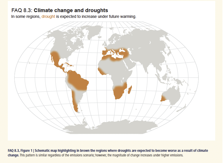 IPCC_CH's tweet photo. What causes droughts, and will #climatechange make them worse? 

Droughts usually begin as a deficit of precipitation, but then spread to other parts of the water cycle (soils, rivers, snow/ice &amp; water reservoirs). 

Read more ➡️ https://t.co/9v7yfoqJdS

#IPCC #ClimateReport https://t.co/FnREHhJ9DN