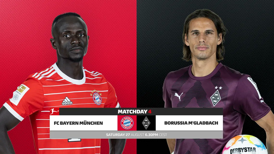 FC Bayern Munchen vs. Borussia Mönchengladbach
Live 12:30pm this Saturday