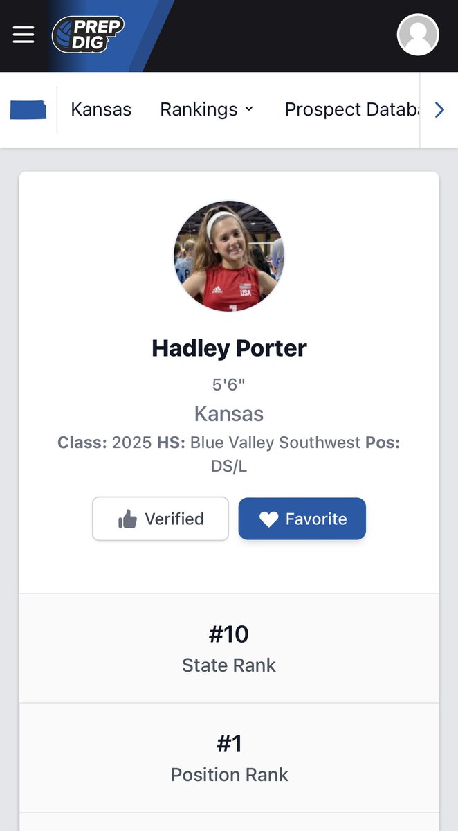 HadleyPorter_'s tweet photo. Thank You So Much @prepdigks @PrepDig For Ranking me #1 Libero for the State of Kansas🌻❤️ Grateful to be in the Top 10 with these awesome athletes as High School season begins💚🖤 @bvsw_volleyball @RecruitDynasty @dynastyvbc https://t.co/s4DpTrF8FH