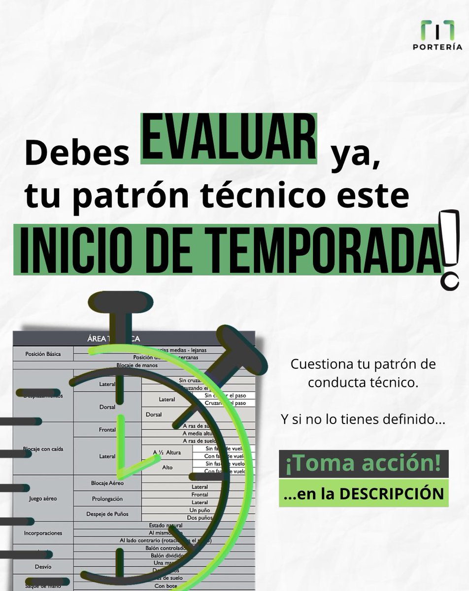 miporteria's tweet photo. Tu patrón técnico de conducta🚀 VS el patrón técnico de conducta de tu portero🚀

Quieres saber más❓

Apúntate a nuestro Webinar Gratuito y te lo contamos…

🗓29 de Agosto
⏱21h de 🇪🇸 
Reserva tu plaza gratis Aquí👉 https://t.co/DdEYb3Nl4J

#entrenamientodeporteros https://t.co/pkRhewo5IU