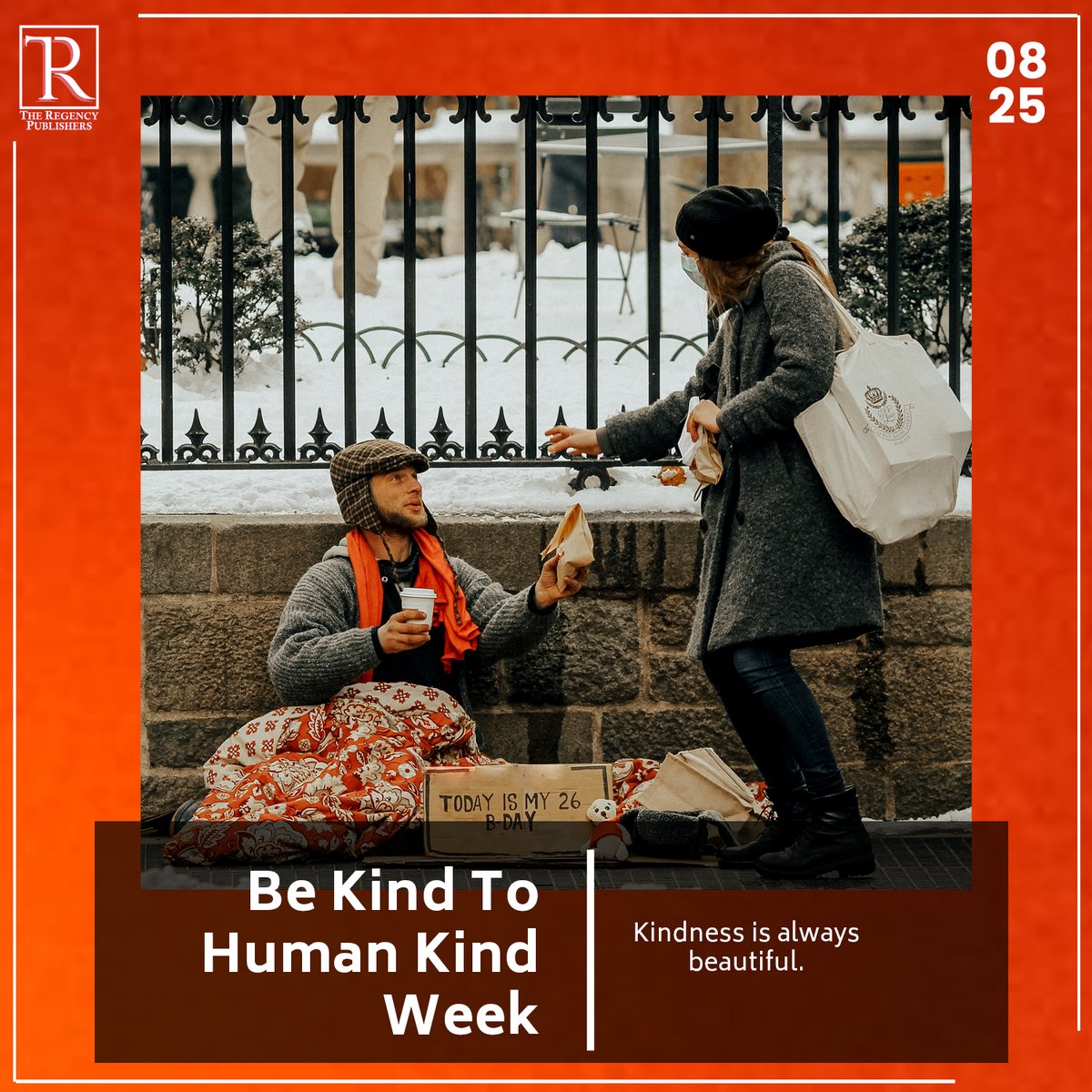 TheRegencyPubUs's tweet photo. Be the best version of ourselves, and let us all celebrate our unique ability to be kind and empathetic to those around us. Always be kind.
#TRPUS #TheRegencyPublishersUS #bekindtohumankindweek #bekind #spreadkindness #celebrateeveryday #kindness https://t.co/dq10hWsSkP