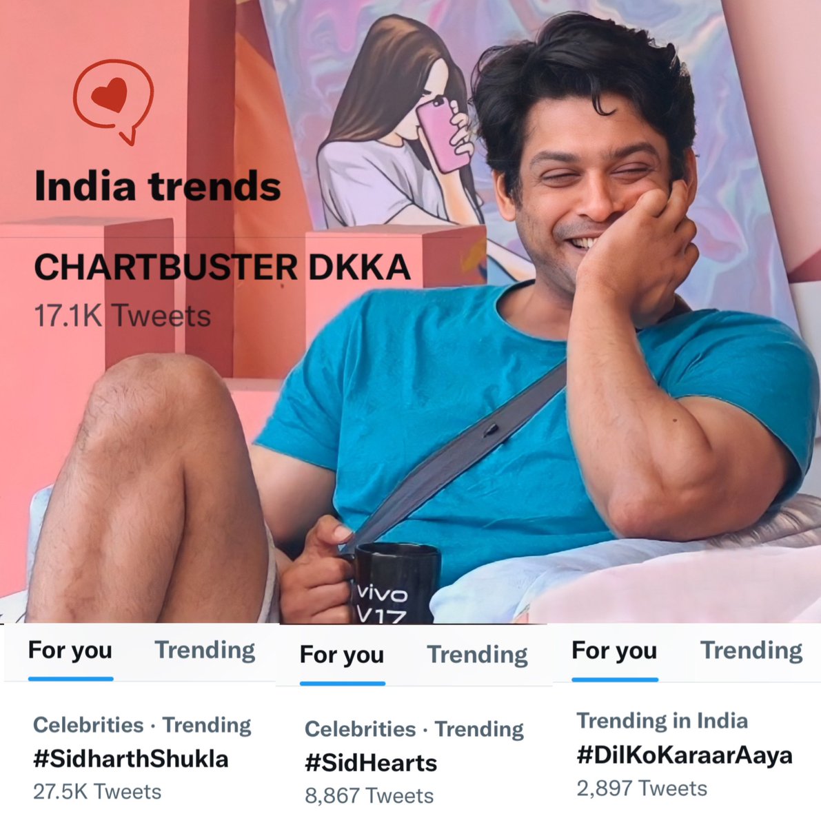 When #SidharthShukla , his #SidHearts and his most beautiful, most loved &amp; most successful music video #DilKoKaraarAaya trend harmoniously 🌟

CHARTBUSTER DKKA
#SidharthShuklaLivesOn
