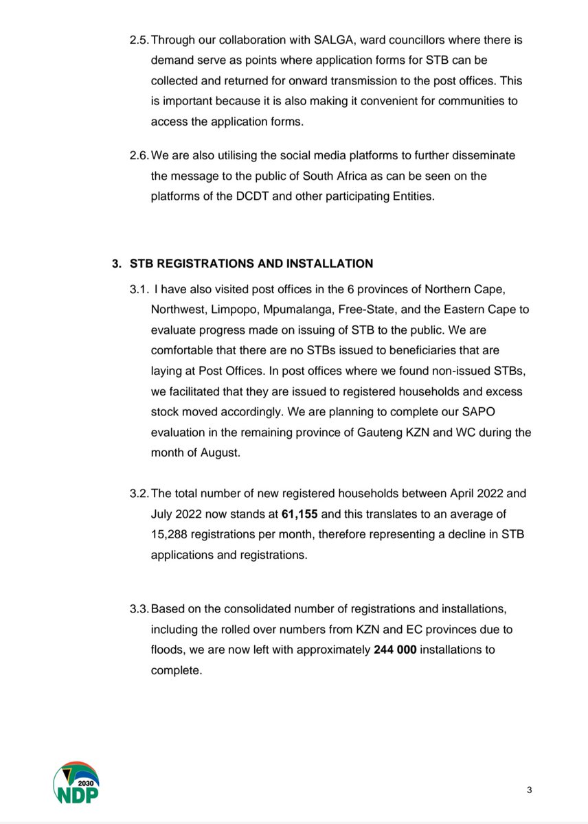 BongekileFilana's tweet photo. Media Statement  by  Minister  of  Communications  and  Digital  Technologies  Honourable @Khu_Ntshavheni  on the progress  made  in Brocast Digital Migration project. https://t.co/phmZ9nnhSB