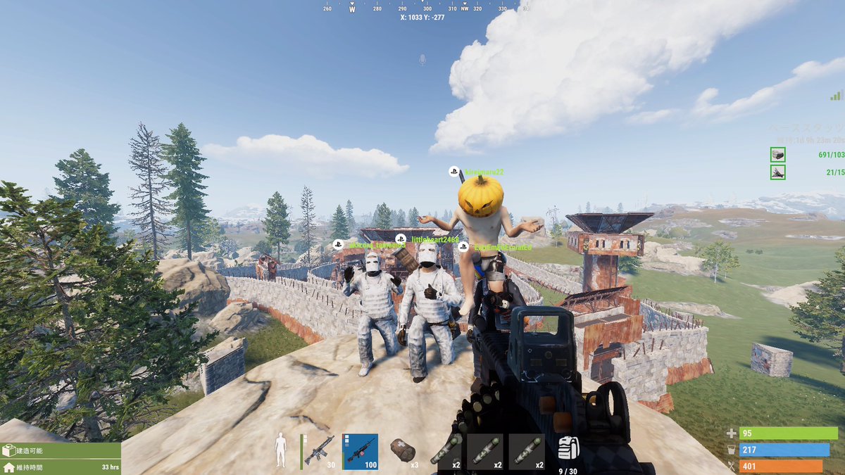BAD_AIM_MASTER's tweet photo. 2022年8月RUST Monthly 
We are on Top of server King👑
こんな大きな拠点を建て、レイドやレイド防衛も沢山し、とても貴重な経験ができました！ZIGERのみんな本当にありがとう！

またいつか集まってRUSTできたらいいな！1ヶ月お疲れ様でした🙇‍♀️

 #Rust  #ZIGER https://t.co/vaVULIwk5l