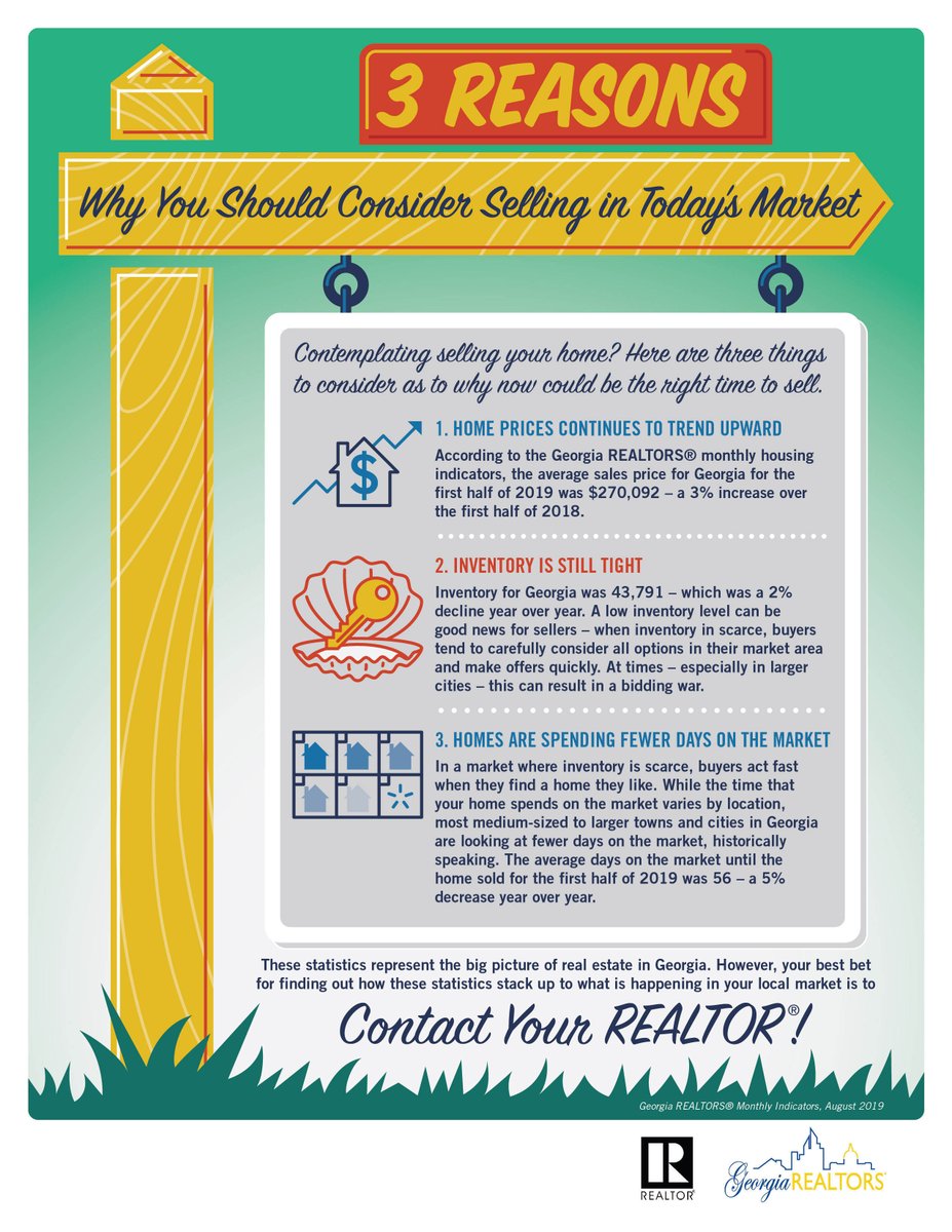 TimHouskaAtlPtr's tweet photo. Thinking about Selling? Here are 3 reasons you may want to consider. Tim Houska, Realtor 770-584-8068 https://t.co/NLOO4VYCzO