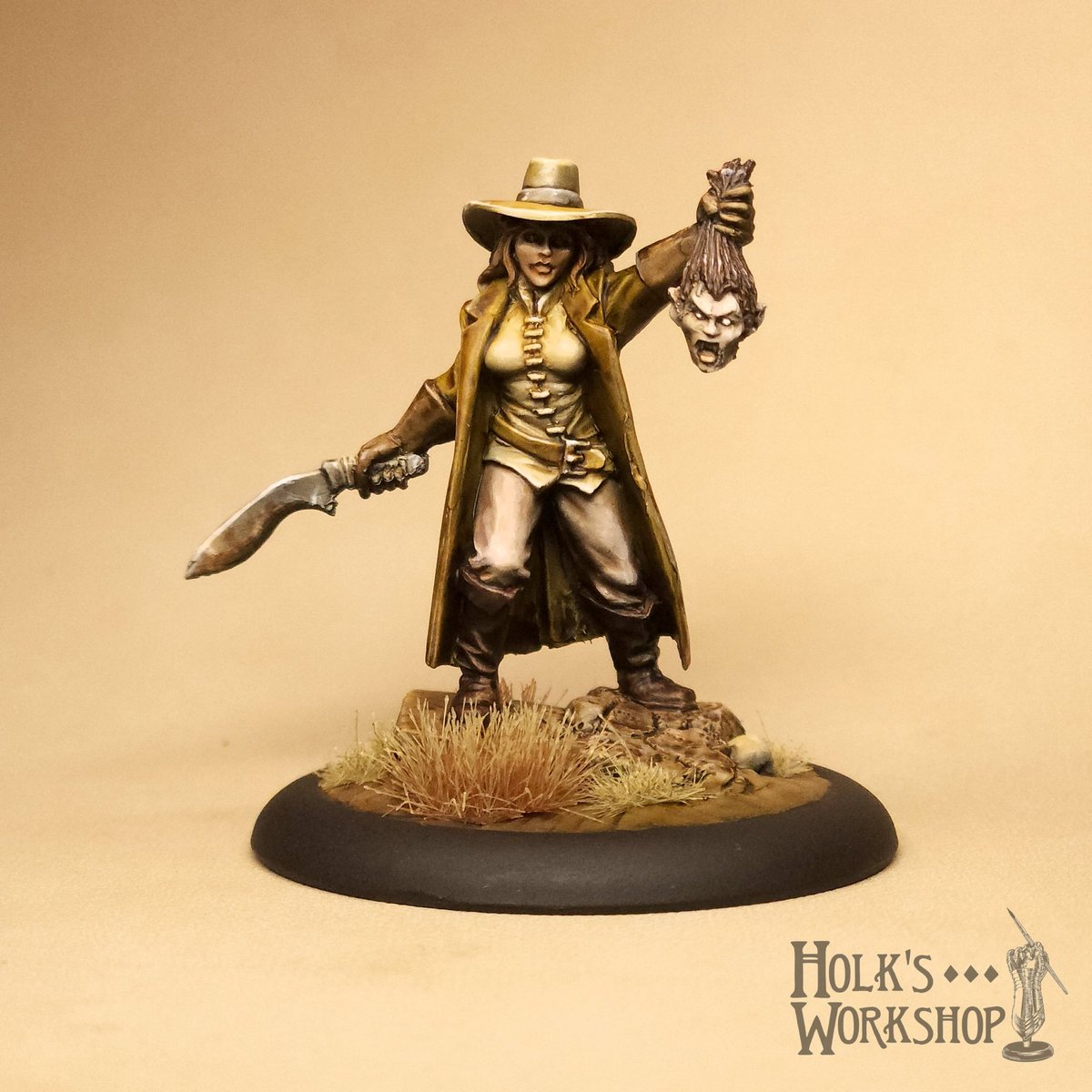 holks_workshop's tweet photo. "A Study In Sepia" for ReaperCon 2022. I underpainted the moden "en grisaille", used various brown, tan, and flesh tones to tint each area, and then finally applied highlights.
Model is the @reapermini resin ReaperCon 2018 VIP piece.
#miniatures #minipainting #fantasy #dnd https://t.co/2odhoIKDk7