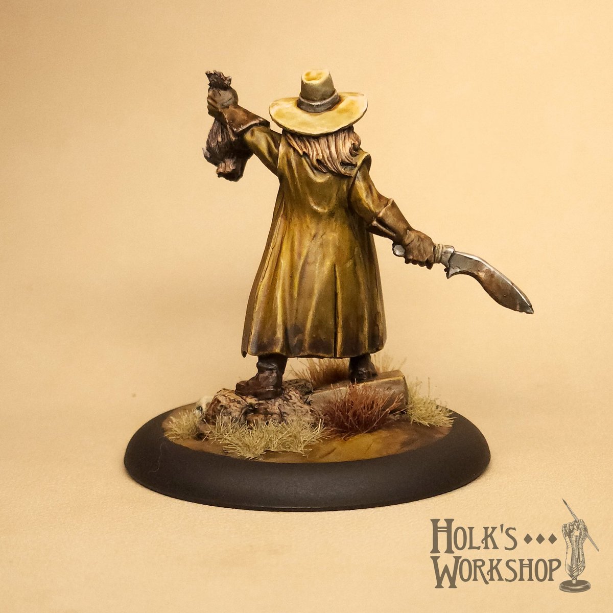 holks_workshop's tweet photo. "A Study In Sepia" for ReaperCon 2022. I underpainted the moden "en grisaille", used various brown, tan, and flesh tones to tint each area, and then finally applied highlights.
Model is the @reapermini resin ReaperCon 2018 VIP piece.
#miniatures #minipainting #fantasy #dnd https://t.co/2odhoIKDk7