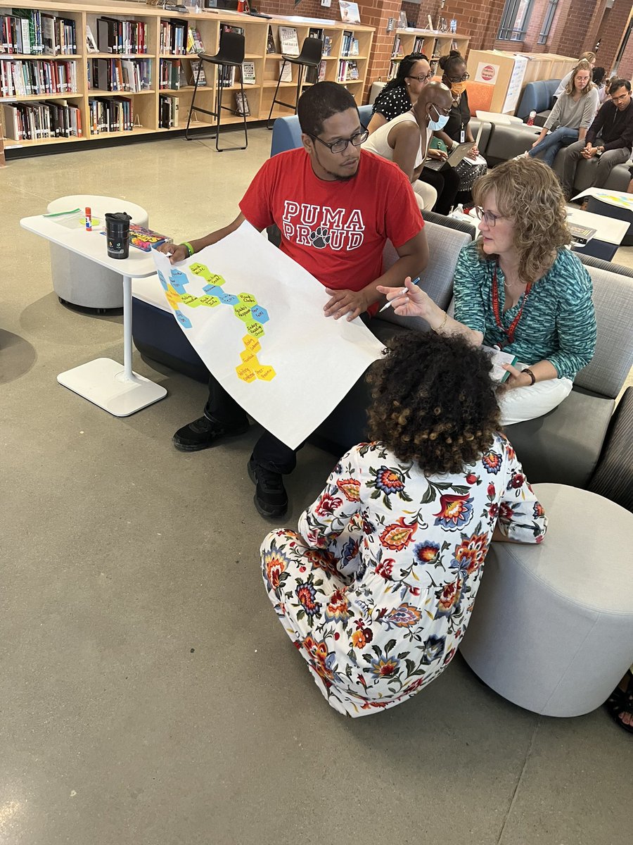 HenricoEnglish's tweet photo. Secondary ELA teachers engage in hexagonal thinking around best practices. https://t.co/rGijYud3NT