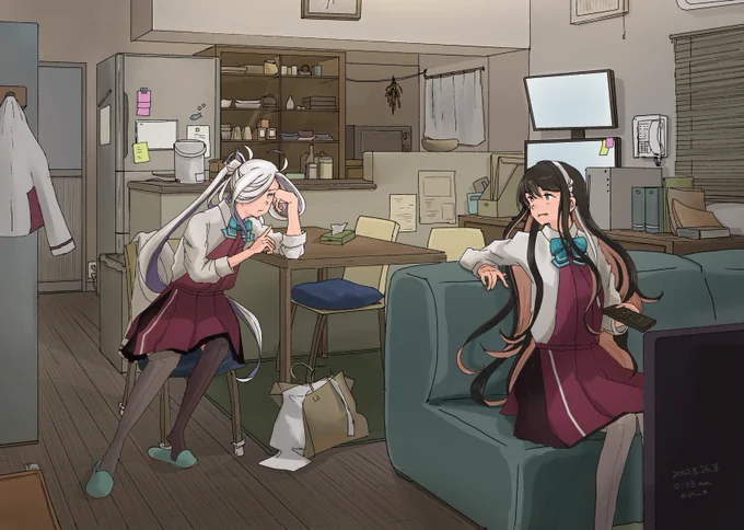 「シッ…!誰か来る…」 