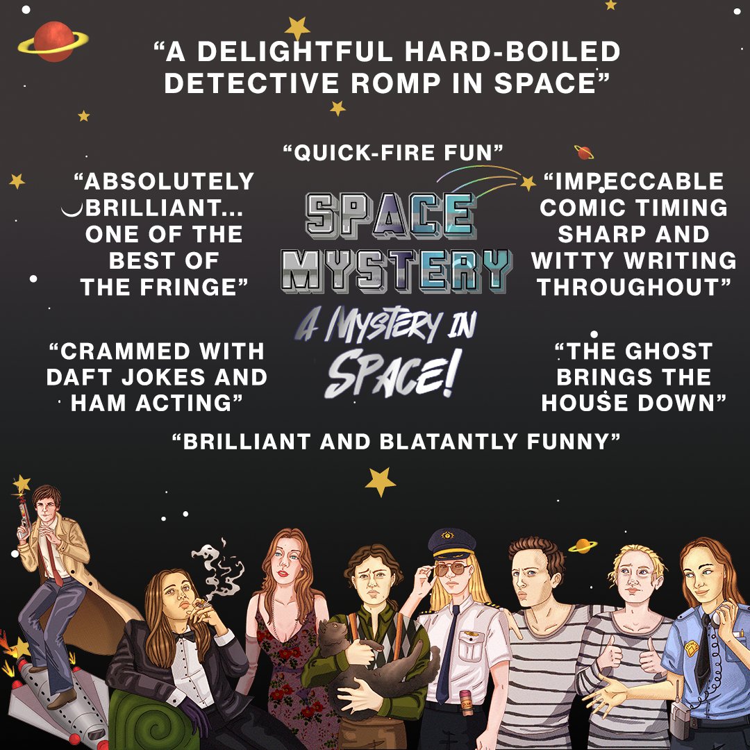 Just 3 shows of #SpaceMystery <a href="/theSpaceUK/">theSpaceUK</a> left!!!

Our previous 3 shows had such big, wonderful audiences, and we would love to keep that energy for our final stretch!

To board the S. S. Space Cruise for a farcical murder mystery, head to #edfringe 🤠 tickets.edfringe.com/whats-on/space…