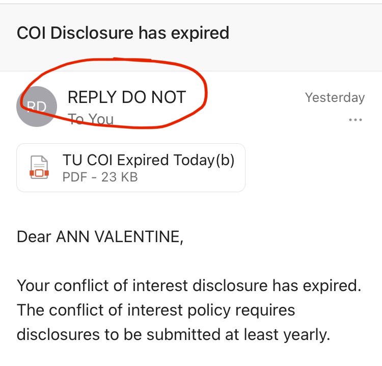 It makes me laugh every year that our Conflict of Interest office is apparently headed up by Yoda.