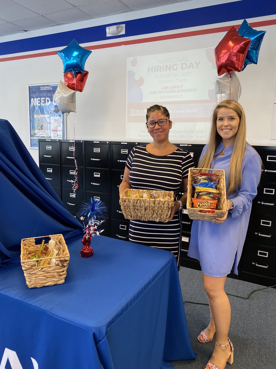 jill_bisso's tweet photo. The TMX Marketing ladies are here to greet you with sweet and savory treats at @TitleMax of Savannah on Abercorn/Derenne. Come join the #TMXFamily at our biggest hiring event of the year! @TMXCareers #TMXNHD22 #tmxmarketing @kaitlynldaniel @gildamachare https://t.co/zs55ZYQgEU
