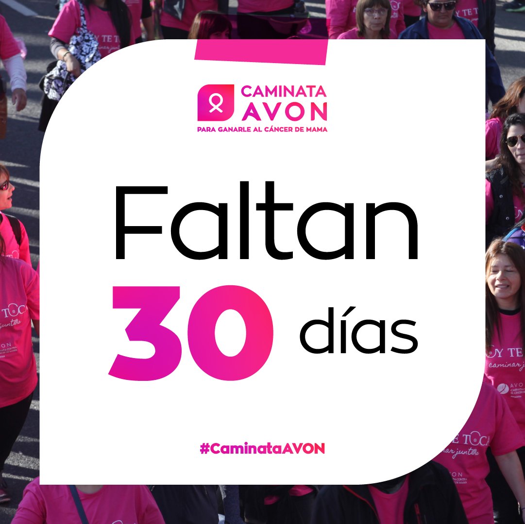 Fundación Avon Argentina (@fundacionavon) on Twitter photo En un mes nos encontramos para caminar por la detección temprana del cáncer de mama.
🏃🏽♀️ ¿Ya te inscribiste a la Caminata Avon?
¡Te esperamos!
#CaminataAVON
#DetecciónTemprana
#PromesaAvon para Ganarle al #CáncerdeMama
<a href="/AvonArg/">AVON Argentina</a> En un mes nos encontramos para caminar por la detección temprana del cáncer de mama.
🏃🏽♀️ ¿Ya te inscribiste a la Caminata Avon?
¡Te esperamos!
#CaminataAVON
#DetecciónTemprana
#PromesaAvon para Ganarle al #CáncerdeMama
<a href="/AvonArg/">AVON Argentina</a>