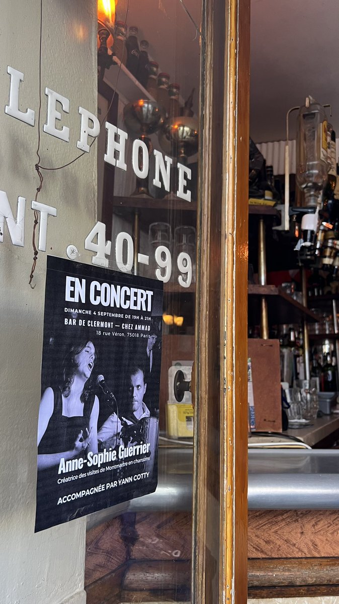 Rendez-vous dimanche 4 septembre à 19h chez Ammad au Grand Hôtel de Clermont à Montmartre pour un concert accompagnée par l’accordéoniste Yann Cotty 🪗🎼🎤 #montmartre #concert #Paris #livemusic