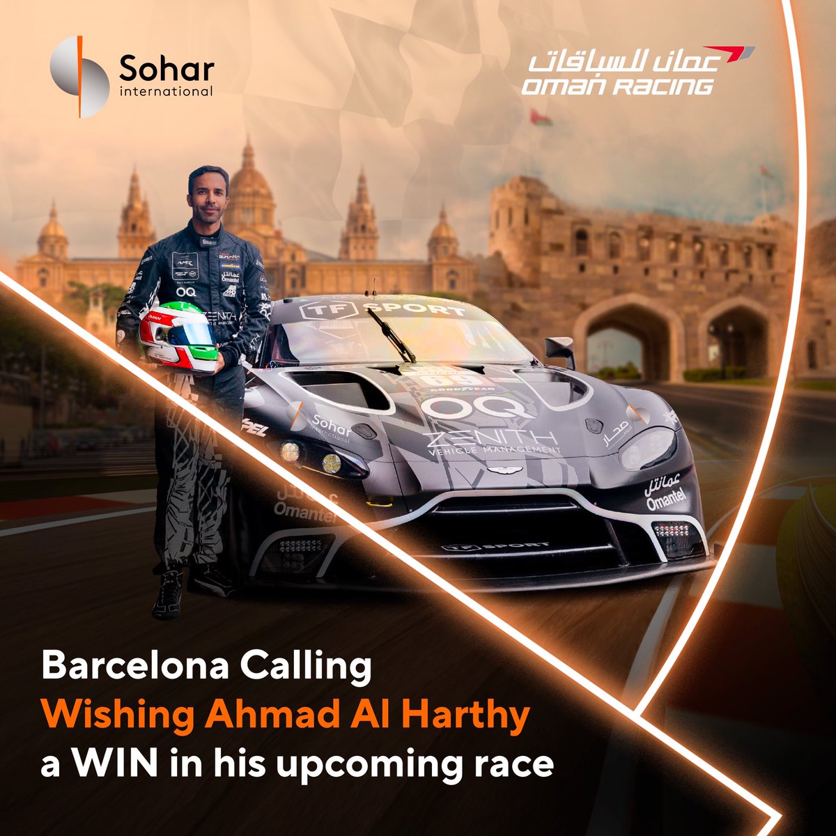 sohar_intl's tweet photo. We are pleased to Sponsor the racing star Ahmad Al Harthy @AlHarthyRacing , who leads the Oman Racing Team in Round 4 of the #ELMS race in Barcelona on August 25th 2022.  Wishing him the best luck!

#Hello_Winning #Racing https://t.co/RLjJLEjqRG