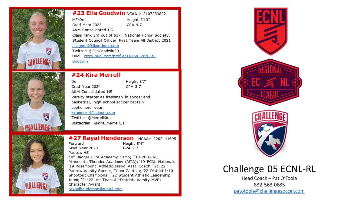 Challenge 04/05 ECNL-RL Alumnae tweet media
