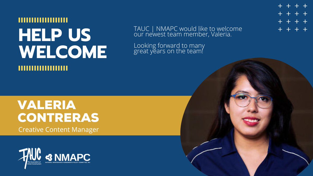 theNMAPC's tweet photo. Please join us as we welcome our new Creative Content Manager, Valeria "Val" Contreras. With a background in public relations, visual arts and psychology, she is here to help us deliver our mission and message to a wider audience.
#constructionindustry #unioncontractor https://t.co/UjLRfYfh2U