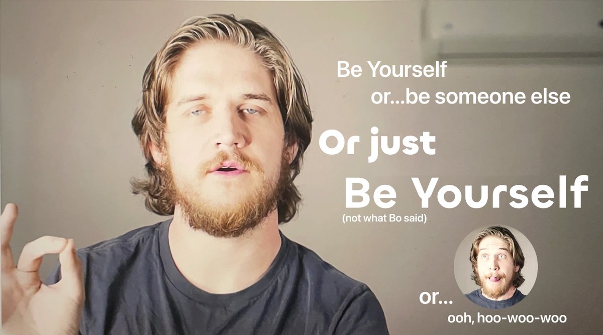 funclosure's tweet photo. Thank you @boburnham , just thanking you.
I'm going to f**king be myself, 😊
Glad to see these outtakes, I kept watching INSIDE repeatedly and wondering how this is made, and now, I still don't know, but, just fun.
#BeYourself #BeSomeoneElse #NOJUSTBEYOURSELF #Soulda https://t.co/JshBRvln0h