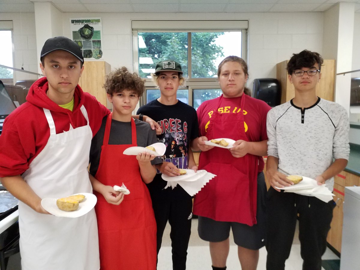 Nutrition &amp; Culinary Arts I is starting the year with vegetables.  Today they made twice baked potatoes.  #gkscogs