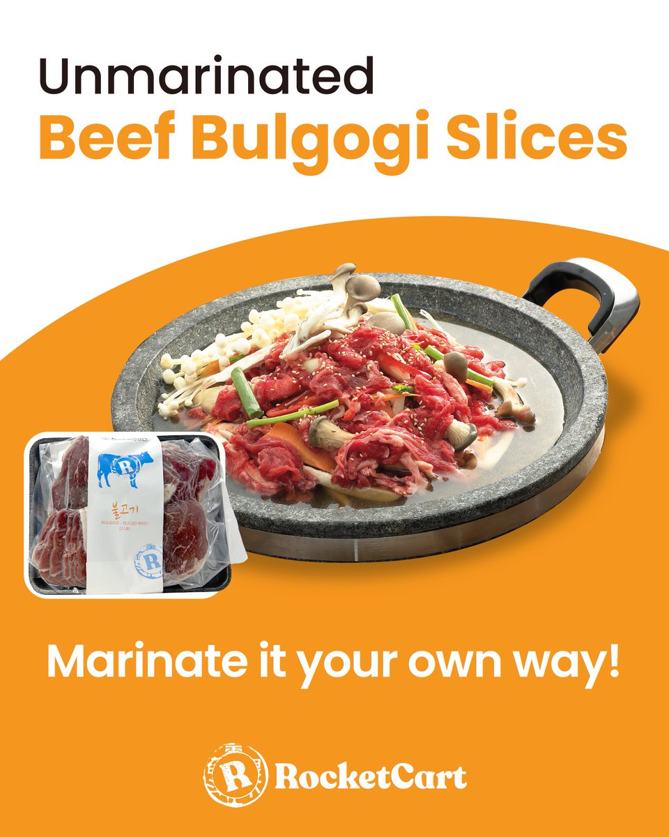 MyRocketCart's tweet photo. #RocketCart is now offering some of our favorite meat products, unmarinated!
Whether you buy your favorite marinade or make it at home, the choice is yours. Throw these beef bulgogi slices on the grill or stovetop for a delicious meal!
Shop nowπ >> https://t.co/n9FVOcbJhr https://t.co/ThHQXNfINi
