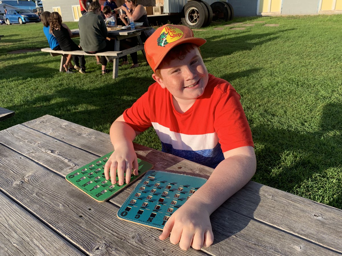 DavidDunphy's tweet photo. Day 1 at Marco Polo with the #MartyMan. #Hockey #KandyKabobs #Bingo #Cards #PettingZoo At Chocolate Bar Bingo, Marty was 2 numbers short of a full card for the grand prize, 138  chocolate bars. Too many bars so just as well. 😃 #WinningWhenLosing #Summer #GreatDay #Vacation😎😎😎 https://t.co/lEynXey49J