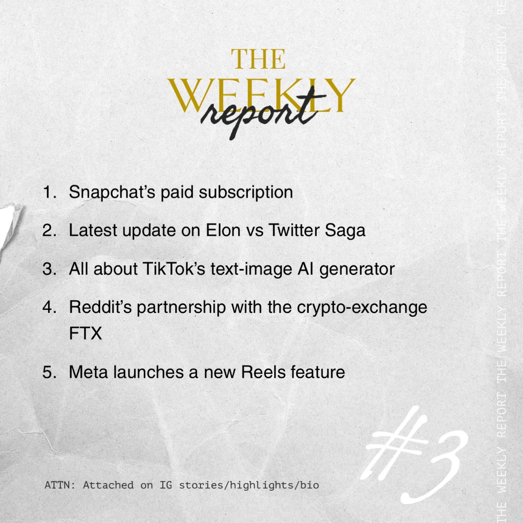creatifcrew's tweet photo. 📰 Social media updates in a nutshell!

Read full report: 
https://t.co/LjjKZoR6fH

#ElonMusk #twitter #snapchat #meta #socialmedia #news #marketing #digitalmarketing #maldives https://t.co/8cjbOg3O4D