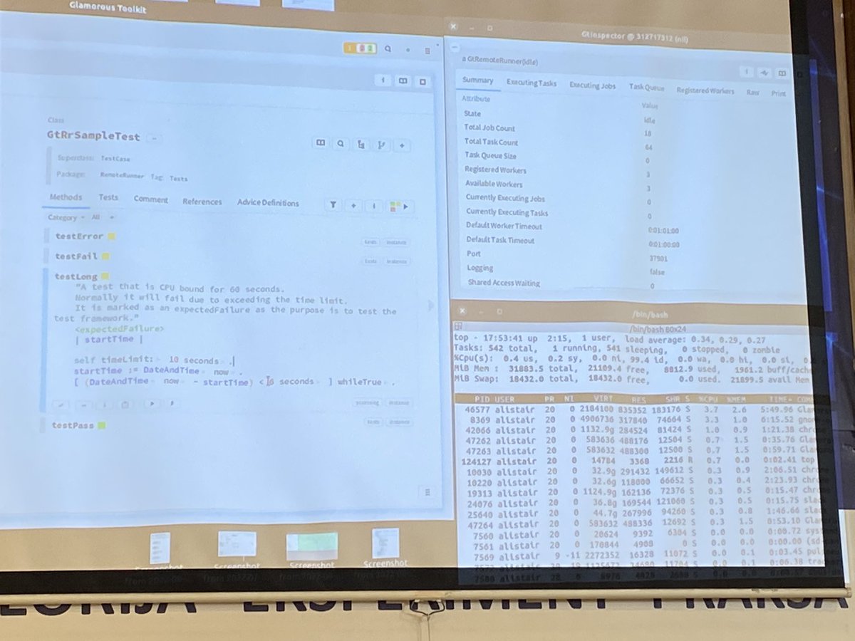 StOnSoftware's tweet photo. Running the tests in parallel on many images @akg044 #showUsYourProjects #esug22 https://t.co/7HEN2TWd5r