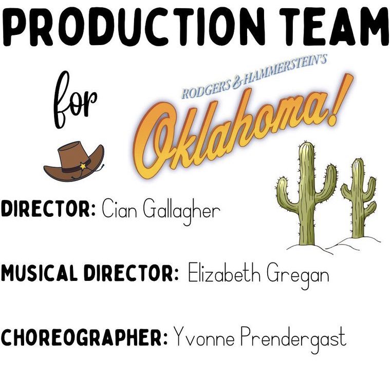 BrayMusical's tweet photo. We are thrilled to announce our production team for Oklahoma! next Spring 🤠  
 •
#BrayMusicalSociety #MusicalTheatre #LocalArts #SupportTheArts #Drama #Dance #Singing #ShowPreparations  #SpringProduction #CameraLightsAction #BackWithABang #Oklahoma https://t.co/zsEdmKxIvJ
