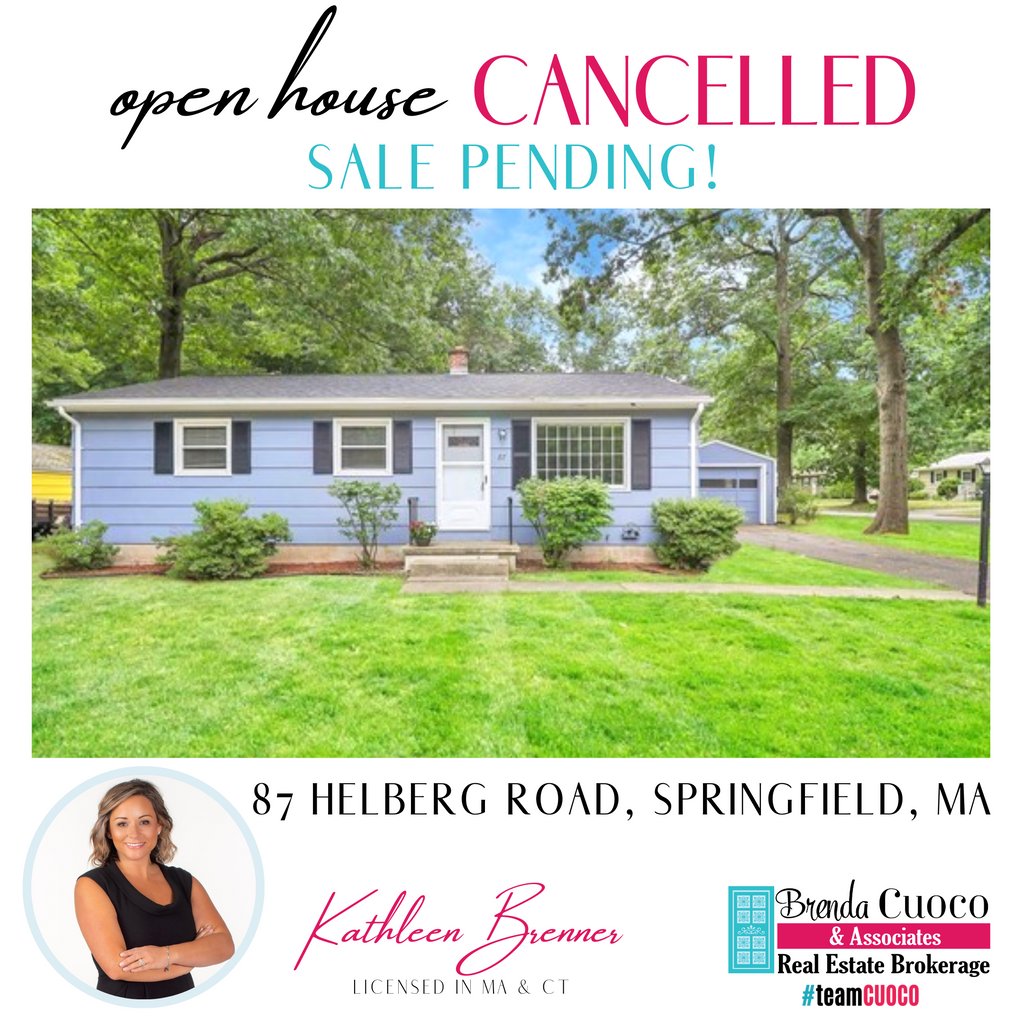 bcuoco's tweet photo. ❌ Open House CANCELLED!
📍 87 Helberg Road, Springfield, MA

#Cancelled #Springfield #BrendaCuocoAndAssociates #TeamCuoco #TheATeam #SellingHomesLikeABoss #BCACares #SupportLocal #WomanOwnedBusiness #RealEstate #OpenHouse #SalePending https://t.co/37RXgXLfs8