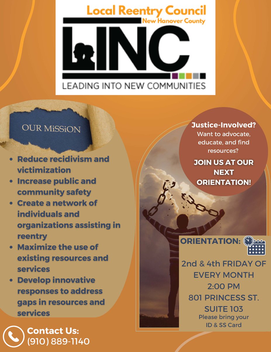 #Justiceinvolved and need help successfully #reentering the community?

Join us Friday (tomorrow) for the #LRC (Local #Reentry Council) Orientation!